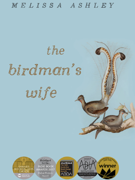 Pale blue book with a lyrebird on the cover - The Birdman's Wife